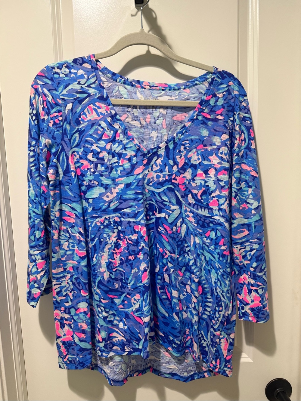 Lilly Pulitzer Etta Top Party Wave Royal Purple Medium NWT